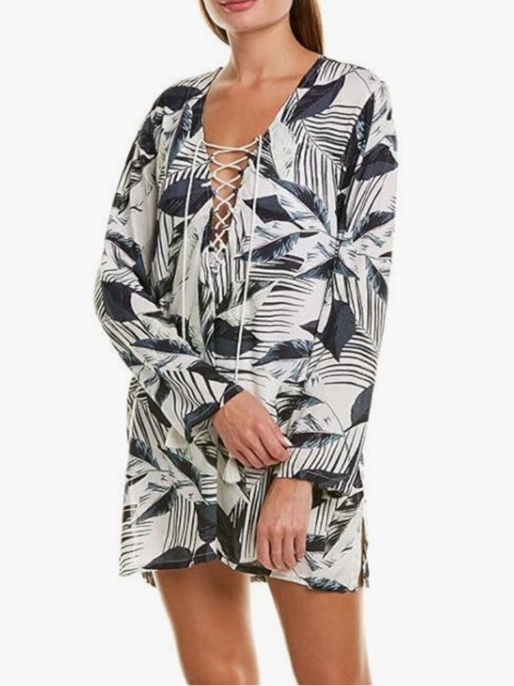 La Blanca Women's Moment Of Zen Printed Tunic Dress Swim Cover-Up